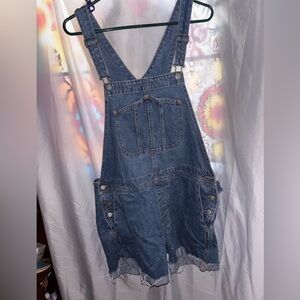 Old Navy Denim Overall Shorts with Front Pocket - Blue